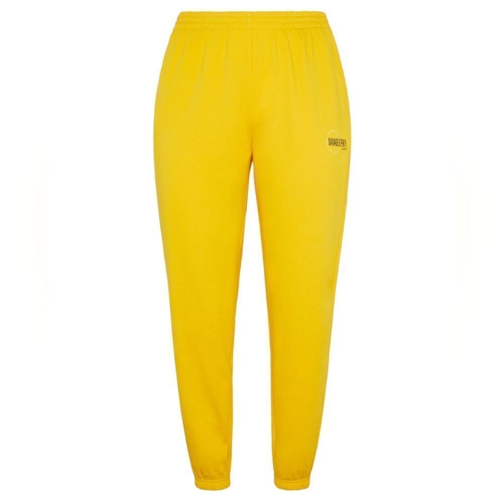 2667 NWT Savage X Fenty Xssential Terry Scope Logo Classic Sweatpant Yellow LG